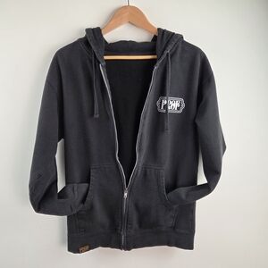 Prof Music Hoodie Mens Small Black Full Zip Graphic Print